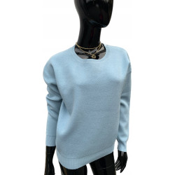 SWETER DAMSKI KINGA XL/XXL JASNO NIEBIESKI WEŁNA WISKOZA KASZMIR