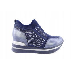 SNEAKERSY BOTKI GRANATOWE WBUDOWANY KOTURN R38