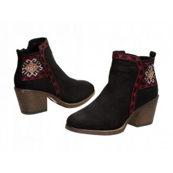 KYLIE CRAZY BOTKI CZARNE HAFT R37