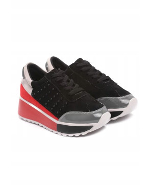 VICES SNEAKERSY SPORTOWE CZARNE CZERWONE R38