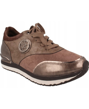 Sneakersy na koturnie BOTKI ACLYS BRĄZOWE R39