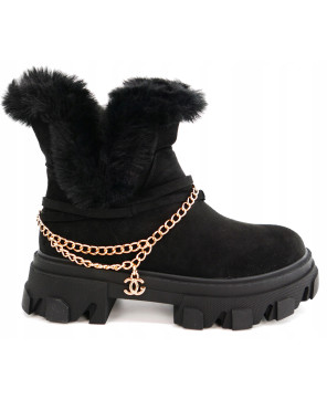 BELLA PARIS BOTKI CZARNE EKO ZAMSZ R40
