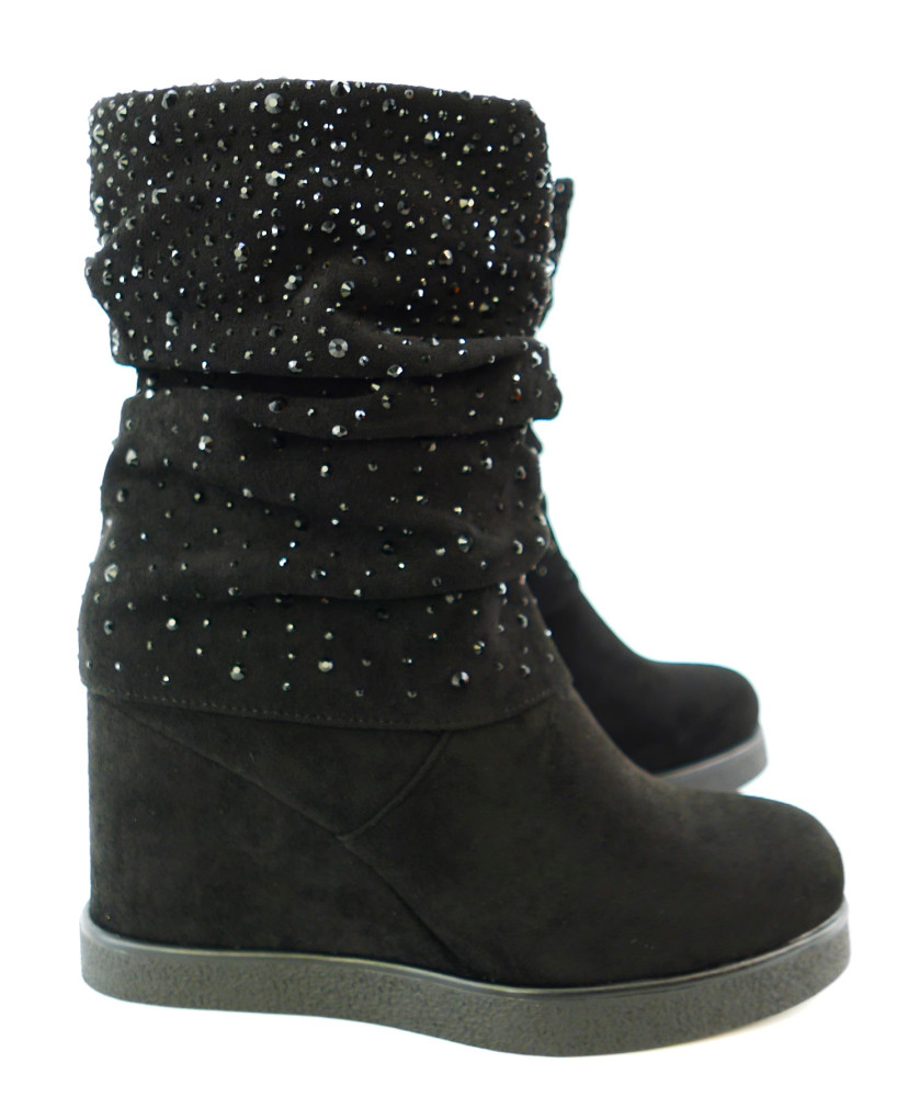 SEASTAR BOTKI NA KOTURNIE CZARNE OCIEPLONE R39