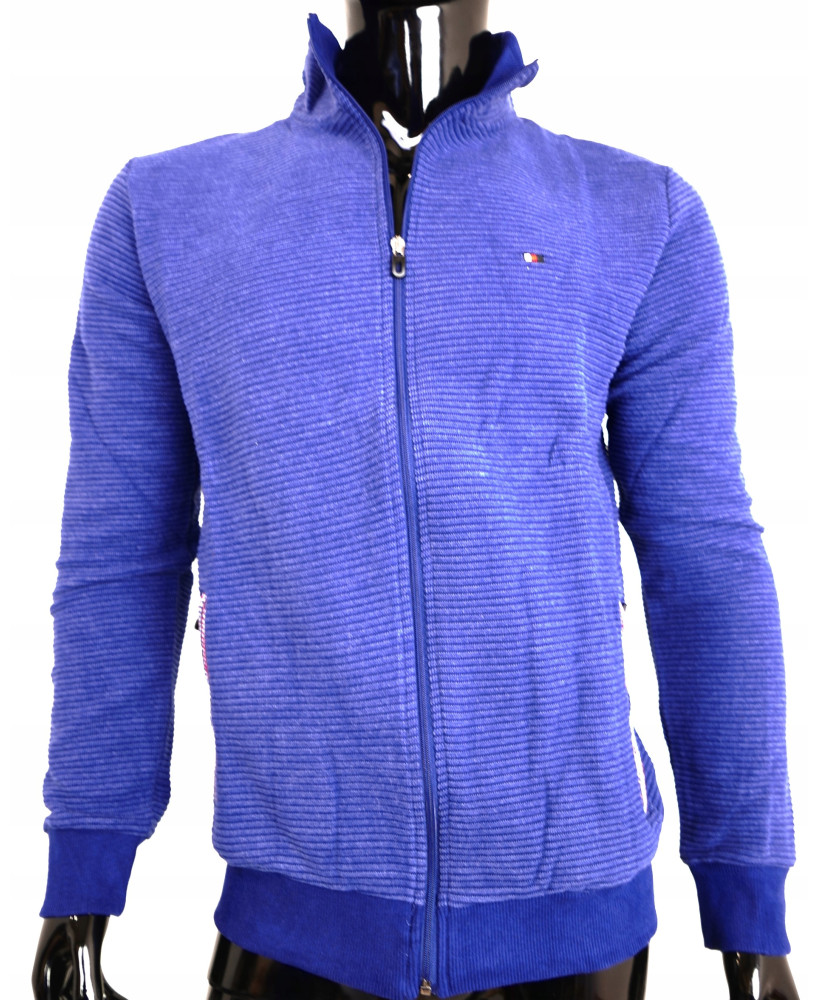 BLUZA MĘSKA NIEBIESKA NA SUWAK 100% BAWEŁNA M