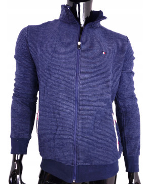 BLUZA MĘSKA GRANATOWA NA SUWAK 100% BAWEŁNA XXL
