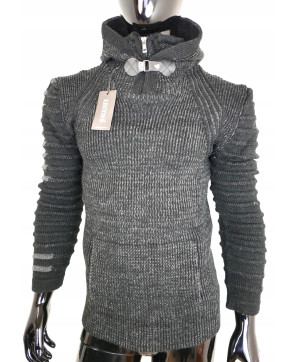 SWETER MĘSKI LECCOS 70% WEŁNA TURECKI SZARY 2XL