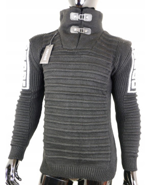 SWETER MĘSKI LECCOS 70% WEŁNA TURECKI CZARNY L