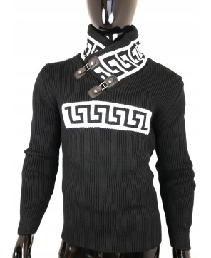SWETER MĘSKI LECCOS 70% WEŁNA TURECKI CZARNY M