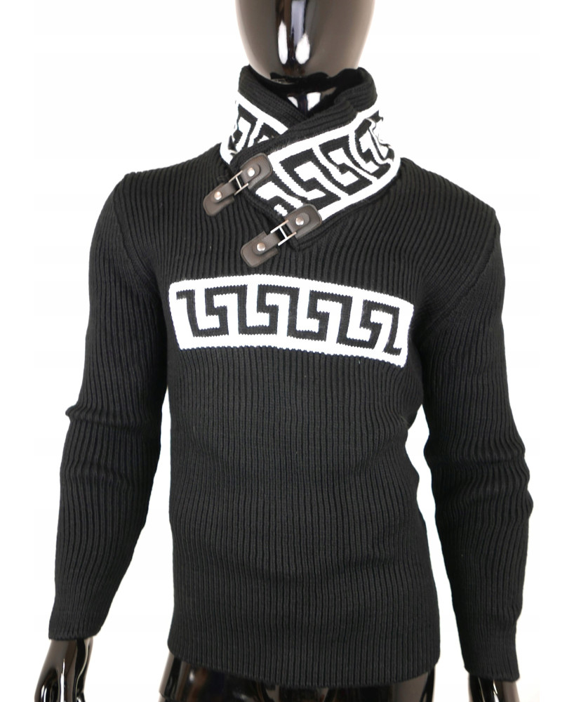 SWETER MĘSKI LECCOS 70% WEŁNA TURECKI CZARNY M