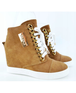 BOOCI BOTKI SNEAKERSY CAMEL SKÓRA NATURALNA R40