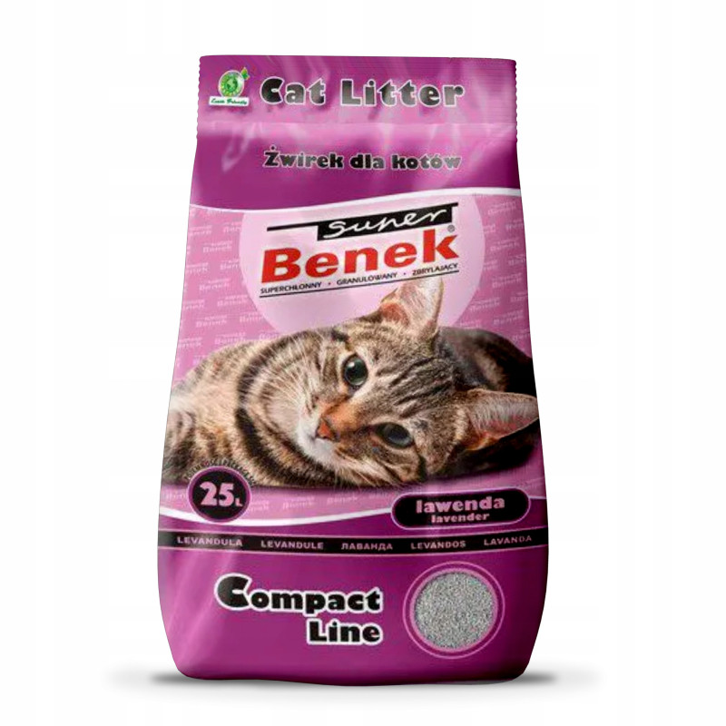Super Benek Lawenda 25L Żwirek Dla Kota Compact Line