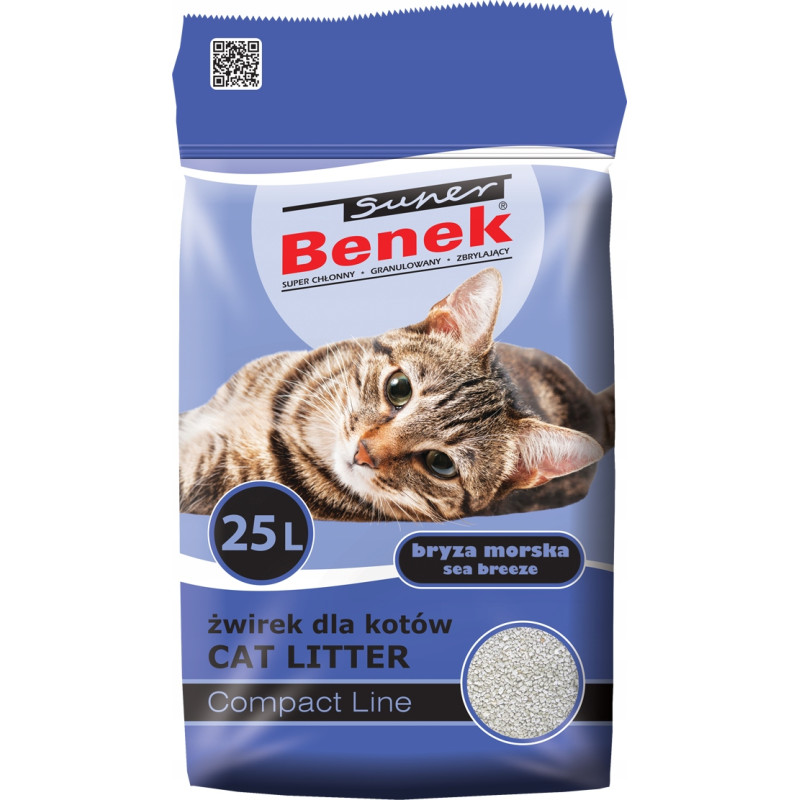 Super Benek Bryza Morska 25L Żwirek Dla Kota Compact Line