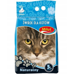 Miluś Żwirek Dla Kota Naturalny 3x5L Bentonitowy Zbrylający
