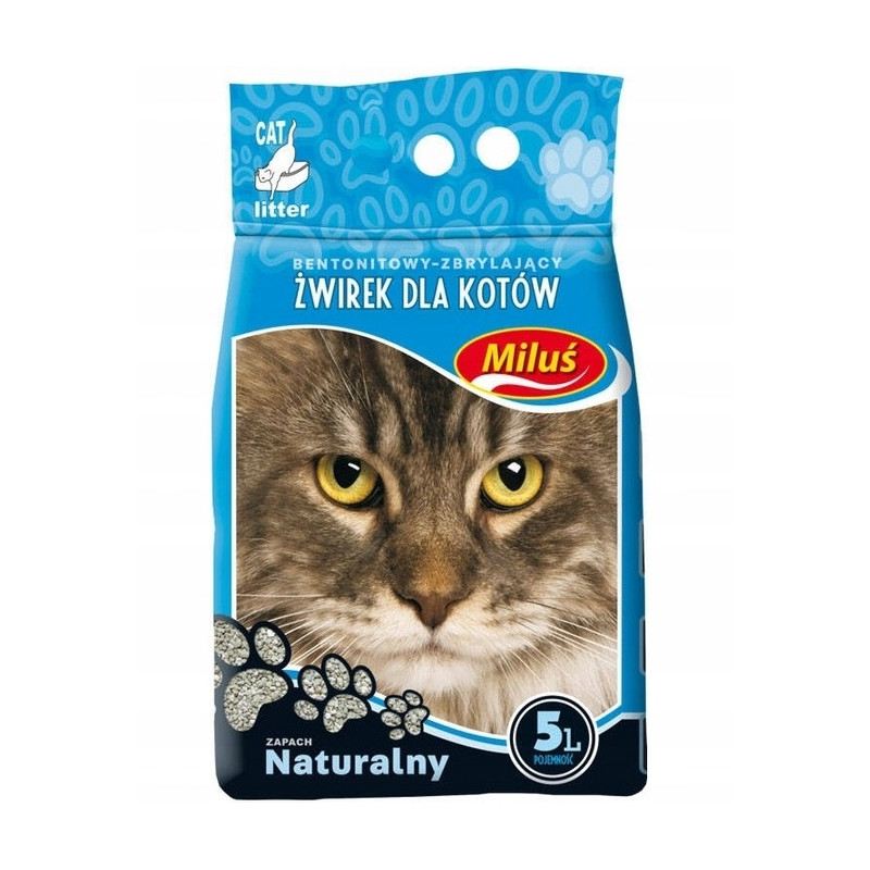 Miluś Żwirek Dla Kota Naturalny 3x5L Bentonitowy Zbrylający