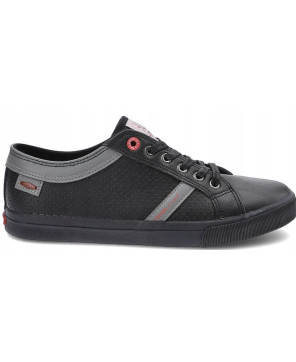CROSS JEANS TRAMPKI PÓŁBUTY BLACK EKO SKÓRA R43