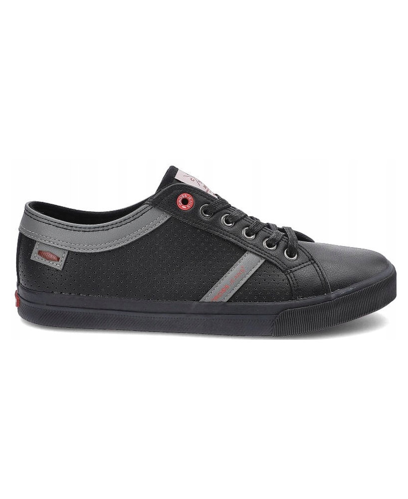 CROSS JEANS TRAMPKI PÓŁBUTY BLACK EKO SKÓRA R42