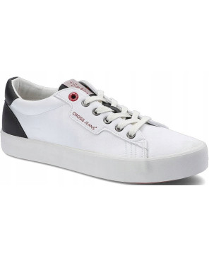 CROSS JEANS TRAMPKI PÓŁBUTY BIAŁE EKO SKÓRA R42