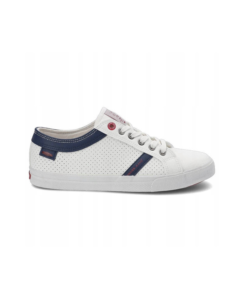 CROSS JEANS TRAMPKI PÓŁBUTY BIAŁE EKO SKÓRA R44