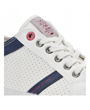 CROSS JEANS TRAMPKI PÓŁBUTY BIAŁE EKO SKÓRA R44