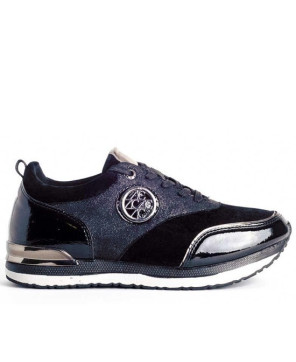 Sneakersy na koturnie BOTKI ACLYS GRANATOWE R37