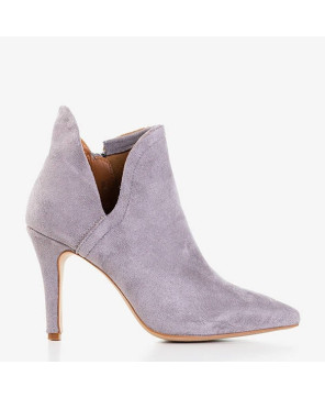 BELLA PARIS BOTKI NA SZPILCE ZAMSZOWE GRAY R39