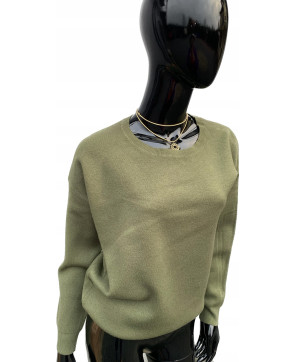 SWETER DAMSKI KINGA XL/XXL KHAKI WEŁNA WISKOZA KASZMIR
