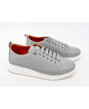 MODO SNEAKERSY PÓŁBUTY DAMSKIE SKÓRA NATURALNA SZARE R40