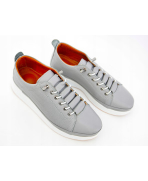 MODO SNEAKERSY PÓŁBUTY DAMSKIE SKÓRA NATURALNA SZARE R40