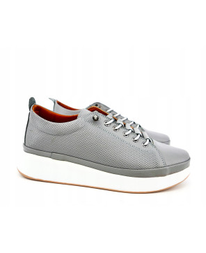 MODO SNEAKERSY PÓŁBUTY DAMSKIE SKÓRA NATURALNA SZARE R36