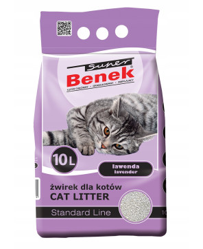 Super Benek Lawenda 10L Żwirek Dla Kota Standard Line