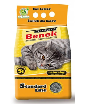 Super Benek Naturalny 5L Żwirek Dla Kota Standard Line Bentonitowy