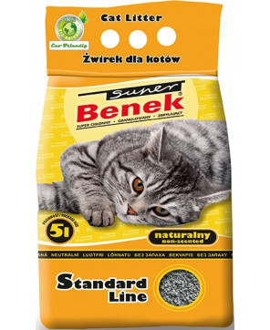 Super Benek Naturalny 5L Żwirek Dla Kota Standard Line Bentonitowy