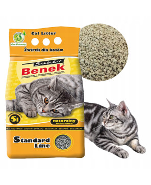 Super Benek Naturalny 5L Żwirek Dla Kota Standard Line Bentonitowy