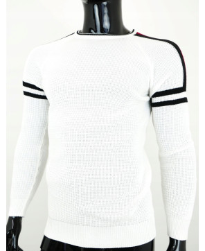 SWETER MĘSKI LECCOS BAWEŁNA TURECKA BIAŁY XL