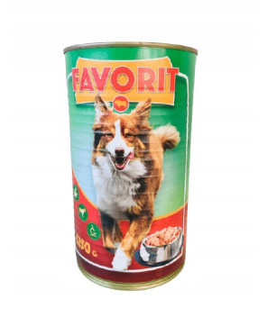 FAVORIT MOKRA KARMA PUSZKA DLA PSA Z WOŁOWINĄ 1250G