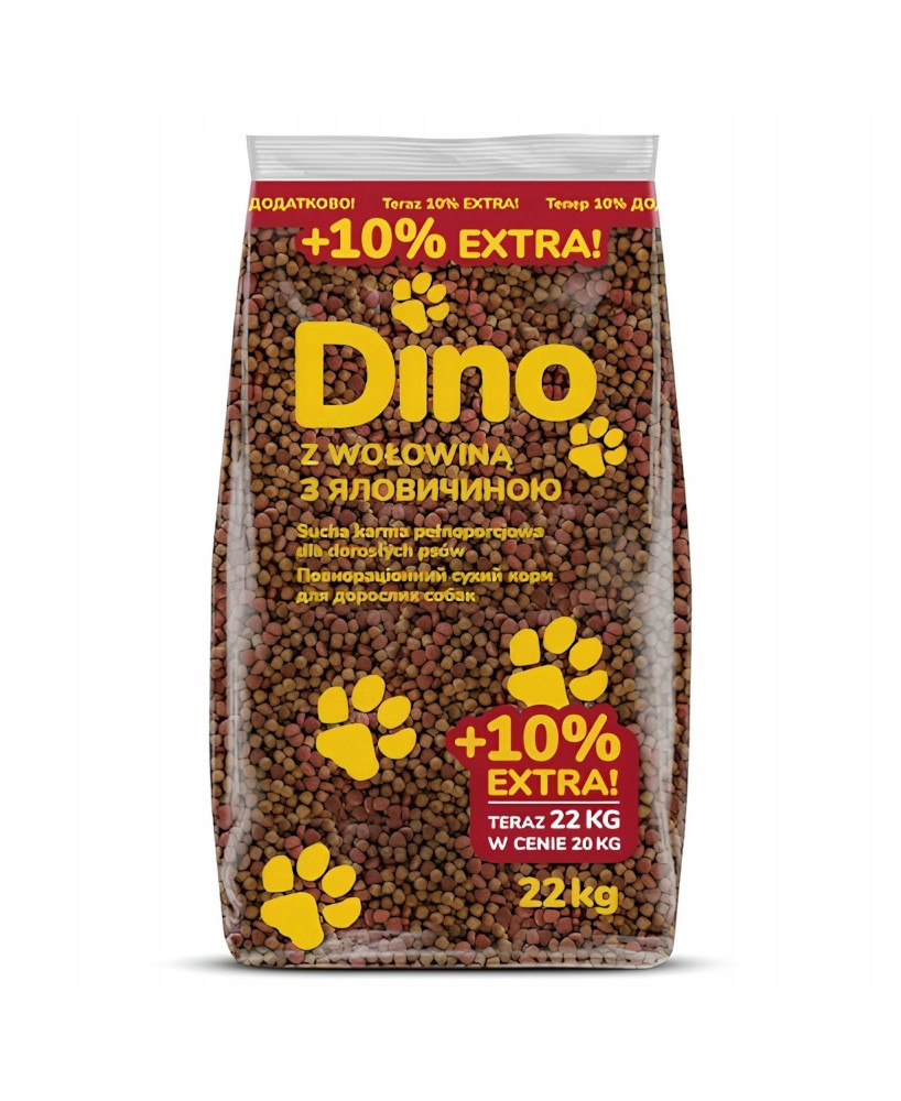 KARMA DLA PSA SUCHA DINO Z WOŁOWINĄ 22KG