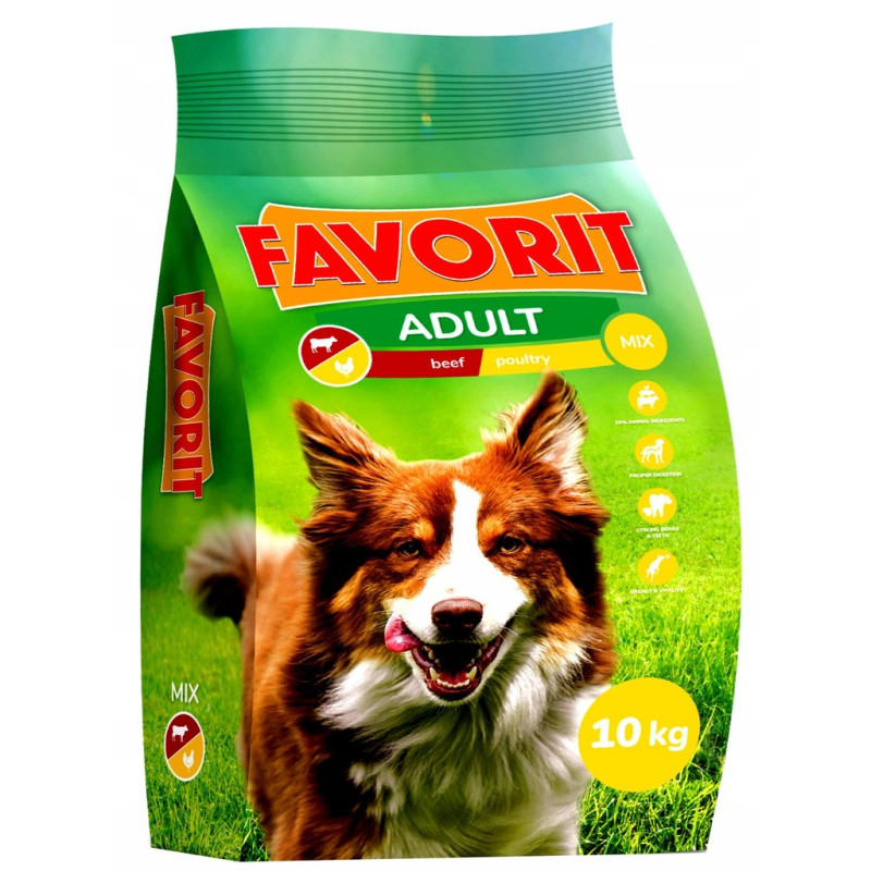 Sucha karma dla psa FAVORIT z drobiem i wołowiną 10kg