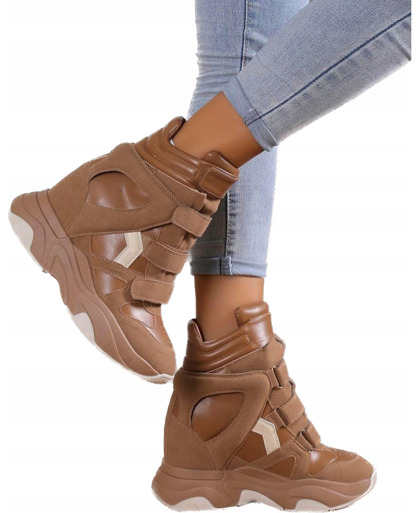 SNEAKERSY KARMELOWE NA RZEPY R39
