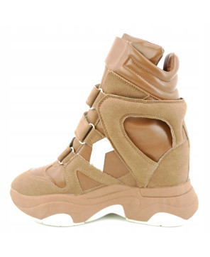 SNEAKERSY KARMELOWE NA RZEPY R39