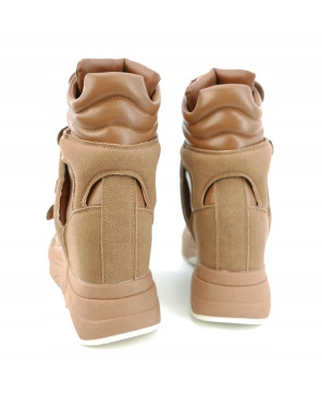 SNEAKERSY KARMELOWE NA RZEPY R38