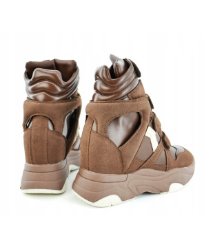 SEASTAR SNEAKERSY WYSOKIE BRĄZOWE NA RZEPY R40