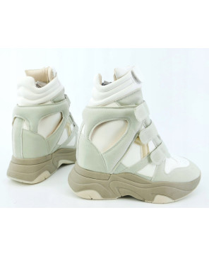 SEASTAR SNEAKERSY WYSOKIE BIAŁE NA RZEPY R39