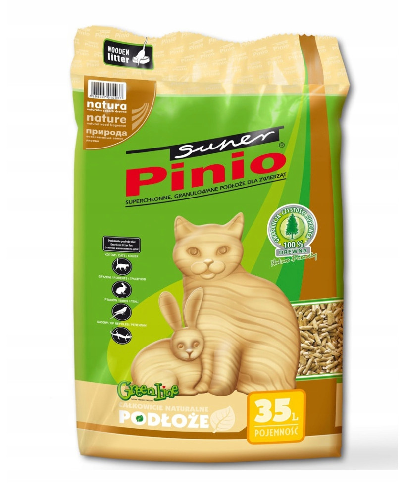 SUPER BENEK PINIO KOT GRYZONIE KRÓLIK NATURALNY 35L