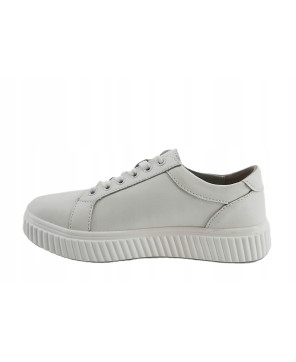 GOODIN PREMIUM DAMSKIE LEKKIE SNEAKERSY BIAŁE AŻUREK R38
