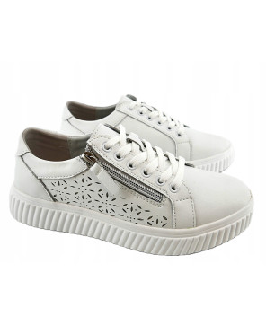 GOODIN PREMIUM DAMSKIE LEKKIE SNEAKERSY BIAŁE AŻUREK R38