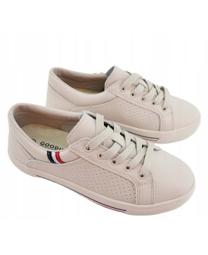 GOODIN PREMIUM DAMSKIE LEKKIE SNEAKERSY TENISÓWKI NUDE BEŻOWE R41