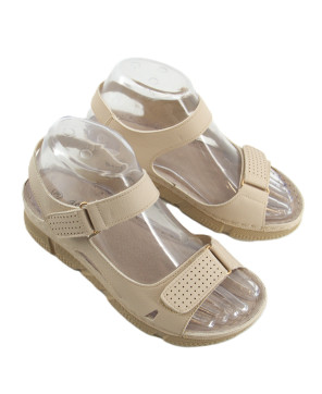 GOODIN SANDAŁY DAMSKIE BUTY LETNIE LEKKIE WYGODNE BEŻOWE SKÓRA EKO R39
