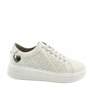 GOODIN COMFORT DAMSKIE SNEAKERSY TRAMPKI 100% SKÓRA NATURALNA BIAŁE R37