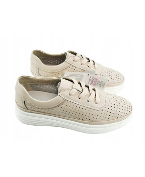 GOODIN COMFORT DAMSKIE SNEAKERSY TRAMPKI 100% SKÓRA NATURALNA BEŻOWE R38