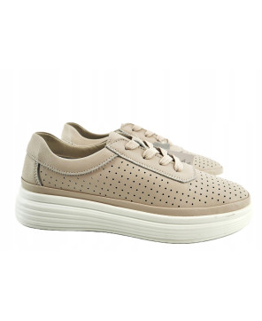 GOODIN COMFORT DAMSKIE SNEAKERSY TRAMPKI 100% SKÓRA NATURALNA BEŻOWE R38